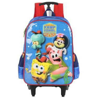 Imagem de Mochila Bob Esponja Escolar Rodinha Kamp Koral Infantil Azul