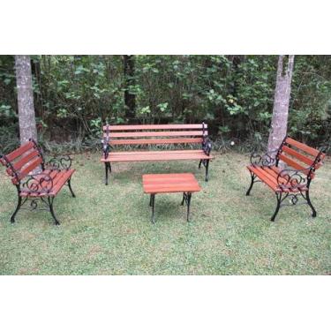 Imagem de Conjunto de Mesa Francês em Madeira e Alumínio Fundido Unifer Móveis