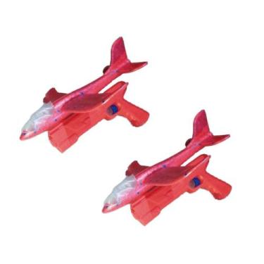 Imagem de Kit 2 Brinquedo Lançador de Avião Luminoso Vermelho AP TOYS