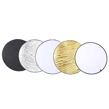 Imagem de Difusor de luz para fotografia Difusor de luz Folha difusora de luz 110 cm 5 em 1 Suporte para mãos Disco redondo dobrável Refletor de luz Difusor portátil para fotografia