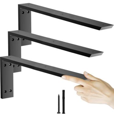 Imagem de Suporte de bancada 50,8 cm, pacote com 3 (3/20.3 cm de espessura), suportes de bancada de granito resistente premium 50,8 cm x 20,3 cm x 6,3 cm, suporte em L para bancadas de quartzo, madeira