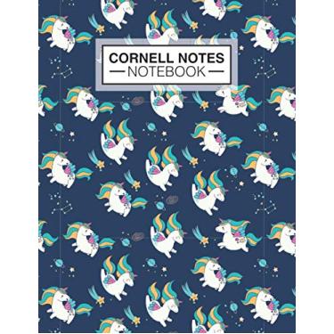Imagem de Cornell Notes Notebook: Cute Unicorn Pattern Cover Cornell Notebook for High School College University Students Writing Important Notes