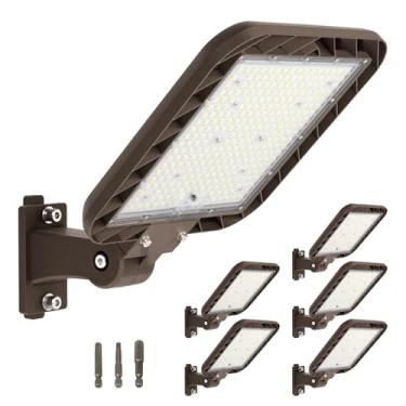 Imagem de lumenfox atualização de luz led para estacionamento de 240w, luz de caixa de sapatos de 36000lm com fotocélula do anoitecer ao amanhecer, luz do dia de 5000k, alumínio fundido à prova d'água