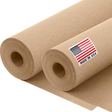 Imagem de Paclord Rolo de papel kraft marrom de 30,5 cm x 3048 cm (pacote econômico com 2), espessura de 20,4 kg, feito nos EUA, papel kraft colorido para escola, papel kraft de boletim - inodoro, não tóxico,