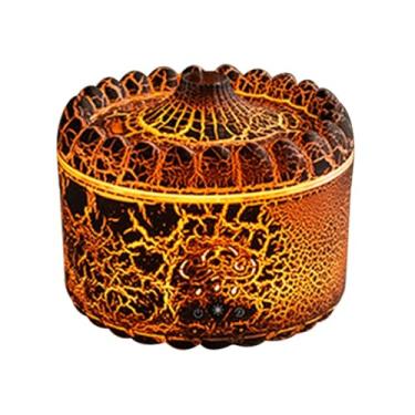 Imagem de XLWLLNJ Umidificador de ar Flame Difusor de óleo essencial Máquina difusora de aroma decorativo Difusor de aroma com luzes coloridas para hotel, Preto