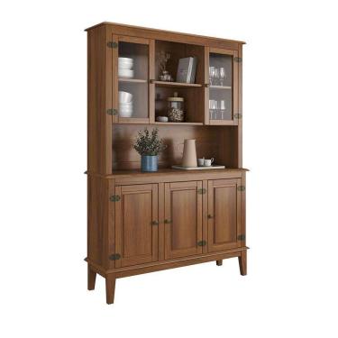 Imagem de Arca E Oratório 5 Portas - Madeira Maciça - Verniz Amêndoa Amêndoa Verniz