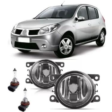 Imagem de Par Farol De Milha Universal Sandero 2007 2008 2009 2010 2011 2012 2013 2014 + Lâmpada