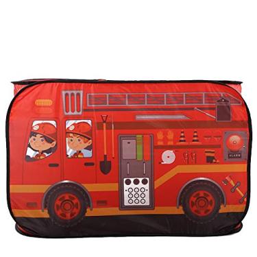 Imagem de Tenda Infantil, Montagem Rápida Pop-up Dobrável, Barraca Independente de Sala Aberta para Tule Respirável (Caminhão de bombeiros)