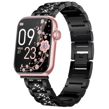 Imagem de Compatível com pulseiras de relógio inteligente AKUMAKA, joias de 22 mm, diamante brilhante, acessórios de pulseira esportiva para homens e mulheres, compatível com relógio inteligente AKUMAKA G39,