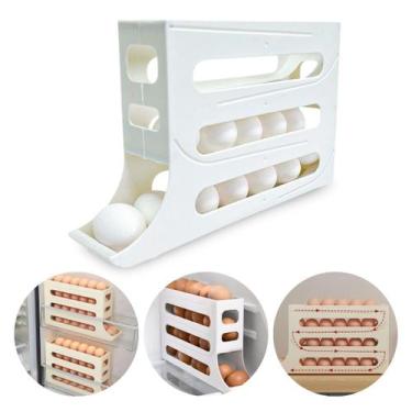 Imagem de Porta Ovos Deslizante Organizador Para Geladeira De 4 Camadas Automáti