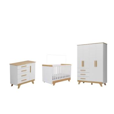 Imagem de Quarto Completo Bebe Moveis Peroba Retro Ls MDF Berço 3x1