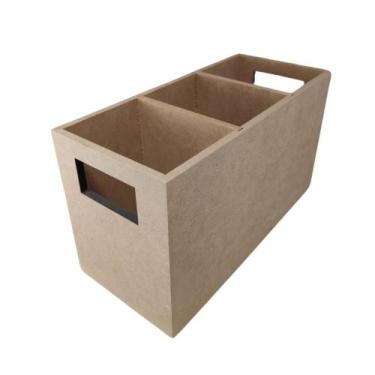 Imagem de Porta Talheres Com 3 Lugares E Alça 25x14x11 Em MDF - LUCIANO