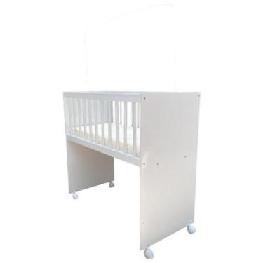 Imagem de Mini Berço Moises Com Rodizio e Colchão -Branco - Veronez Decor