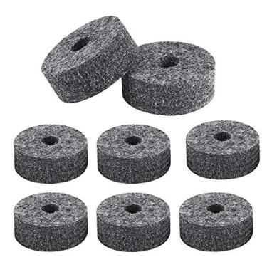 Imagem de 8 PCs Drum Cymbal Felt Pads 8 PCs Definir Acessório Preto para Bateria de Som Estável