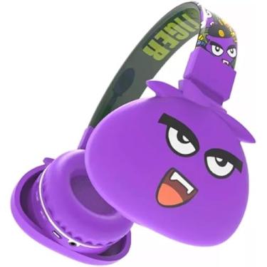 Imagem de Fone de Ouvido Bluetooth Educativo Infantil Sem Fio Dobrável Para Crianças, Desenho Animado (Roxo)