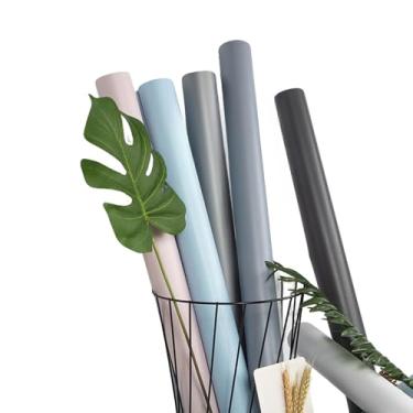 Imagem de Papel de parede fosco de 60 cm de largura, autoadesivo, papel de parede, PVC, impermeável, porta, cozinha, guarda-roupa, decoração de armário (azul celeste pérola, 60 cm x 1 m)