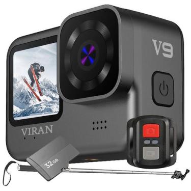 Imagem de Kit Câmera de ação Wifi V9 + Memória 32gb + Bastão Filmadora Sport 4k 