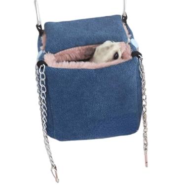 Imagem de Hamster gaiola de algodão cama suspensa para hamster refúgio planador de açúcar cama de hamster delicada cama de inverno ninho de porquinho da índia gaiola de rede rede de hamster ninho de pássaro