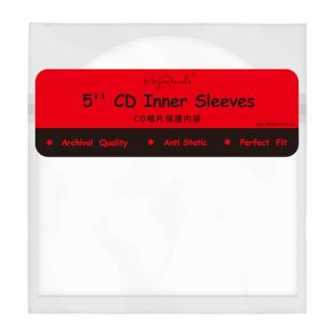 Imagem de sdroceRyaM 100 mangas internas para CD/DVD, capa de plástico transparente, antiestática para armazenamento de CD e DVD de 12,7 cm Mini LP