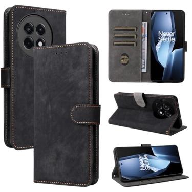 Imagem de Capa compatível com OnePlus Ace 5 / Ace 5 Pro, compatível com OnePlus 13R, couro PU, capa flip preta