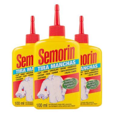 Imagem de Tira Manchas Semorim 100ml Remove Manchas Difíceis 3 unid - Semorin