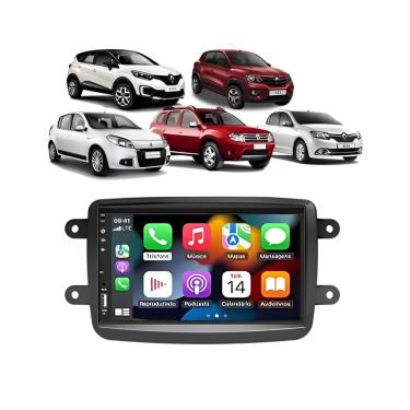 Imagem de Kit Multimídia Kwid Duster Sandero Logan 7 Pol CarPlay AndroidAuto USB Bt Fm - FirstOpt...