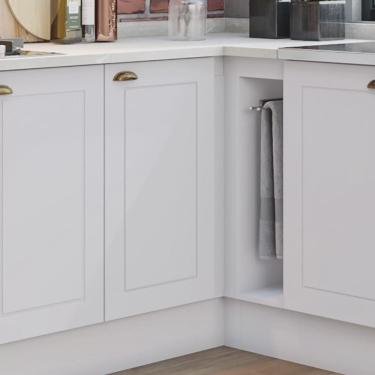 Imagem de Balcão Canto Reto com Tampo 1 Porta Emily Espresso Móveis