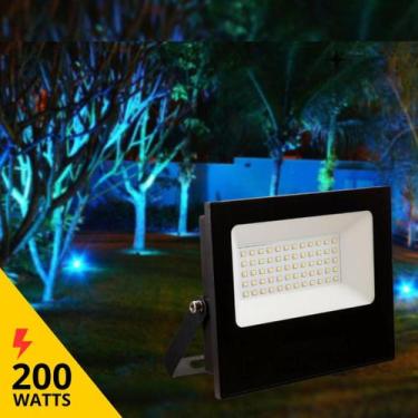 Imagem de Refletor Led 200W Azul SMD Ip66 Resistente a Água Bivolt Jardim Ilumin