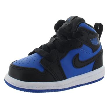 Imagem de Tênis infantil Jordan 1 Mid Black/Royal Blue-Black-White (DQ8425 042) TD, Preto/branco/azul royal, 6 Toddler