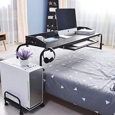 Imagem de Mesa de cama, mesa móvel para cama de 119 cm, mesa de enfermagem, mesa de computador para comer na cama com comprimento e altura ajustáveis