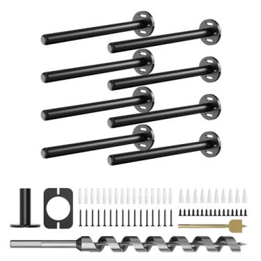 Imagem de Crafterspirit 8 Peças De Suportes Prateleira Parede, Suporte Flutuante Resistente, Oculto, Invisível, Preto, Prateleira, Decorativo, Flutuante, Hardware Prateleir