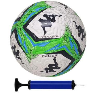 Imagem de Bola de futsal kappa player + bomba de ar, Verde