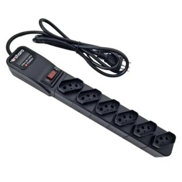 Imagem de Filtro de Linha TS Shara Protetor 6 Tomadas - 554  Preto  Bivolt
