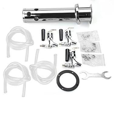 Imagem de Xcello Dispensador de cerveja de aço inoxidável triplo torneira 3 torneiras Kegerator para bar e espelho de cerveja caseira polido