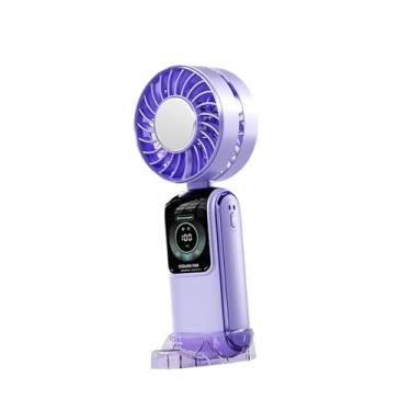 Imagem de Ｂｅｓｇａ Ventilador de mão pequeno 100 velocidade ajustável Speed ​​silencioso Ventilador portátil Display digital para viagens esportivas caminhadas externas, Tolet