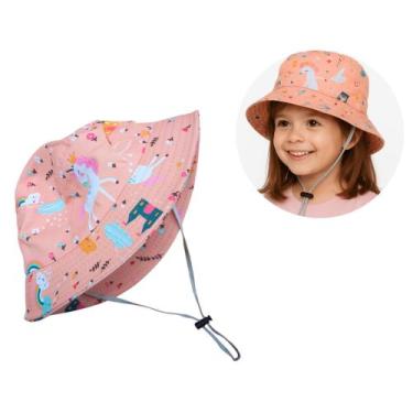 Imagem de Chapéu Bucket Hat Estampado Praia Infantil Menina Cordinha - JFL.Acess
