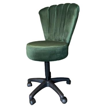 Imagem de Cadeira Mocho Pétala Veludo Verde - In9 Decor