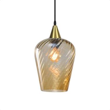 Imagem de Pendente Taschibra Monalisa G Rigato Âmbar E27 Bivolt Ouro