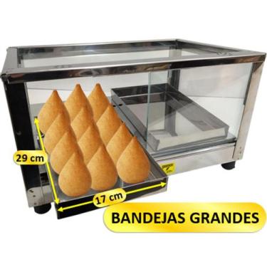 Imagem de Estufa para Salgados Elétrica 2 Bandejas Inclinada Vitrine Aquecedora 