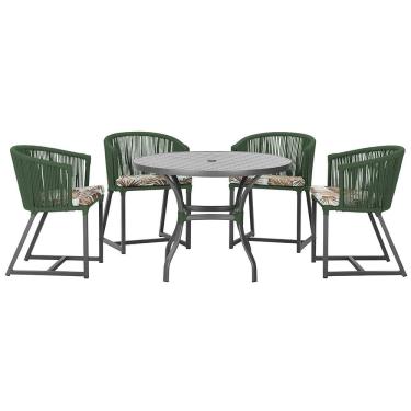 Imagem de Mesa com 4 Cadeiras de Jantar Roma 100cm e Noronha em Aluminío