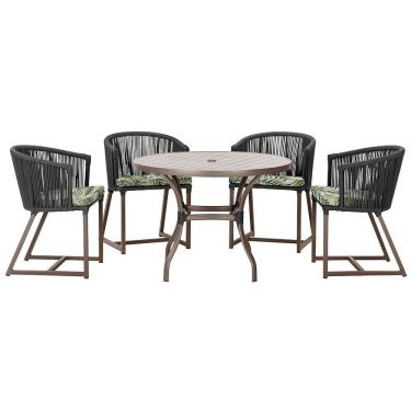 Imagem de Mesa com 4 Cadeiras de Jantar Roma 100cm e Noronha em Aluminío