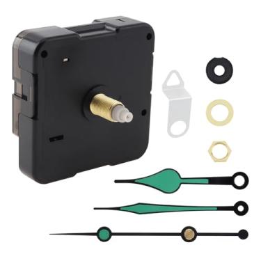 Imagem de MovFlax Mecanismo de movimento do relógio de quartzo 18 mm (0,71 pol.) Comprimento do eixo 11 mm (0,4 pol.) Rosca para relógio DIY/reparo com ponteiro branco, gancho de metal (verde, 18 mm - para