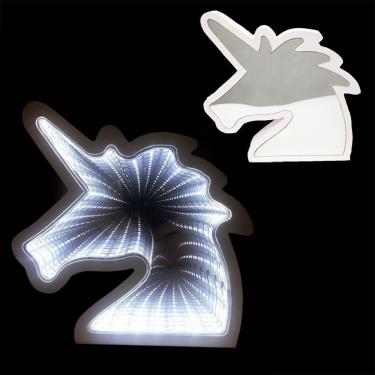 Imagem de Luminaria 3d Infinito Espelho Led Unicornio Luz Branco