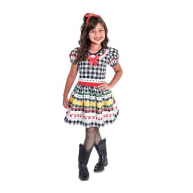 Imagem de Fantasia Junina Infantil Estampada Vestido Caipira Junino da Anjo Fantasias (GG 10/12 anos)