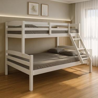 Imagem de Beliche Casal Solteiro De Madeira Pinus Robusto E Moderno (branco)