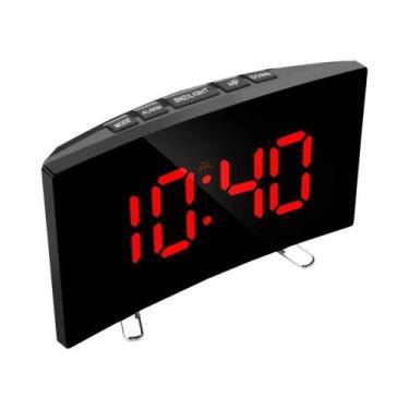 Imagem de Despertador Digital LED Para Quarto Infantil Com Tela Curva De 7 Poleg