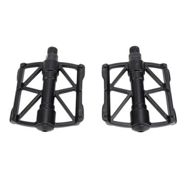 Imagem de 1 par de pedais de ciclismo lateral duplo pinos não escorregadores de alumínio Pedal de pé oco para andar de montanha de bicicleta etc. peças de bicicleta (Black)