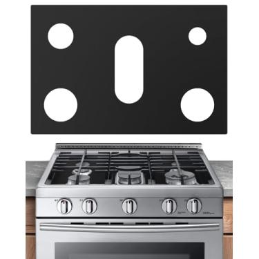 Imagem de FLASLD Capa de silicone para fogão a gás para fogão a gás protetor de fogão reutilizável, forro de forno, protetor de fogão a gás com furos, antiaderente, lavável, mantém o fogão limpo 62 x 41 cm