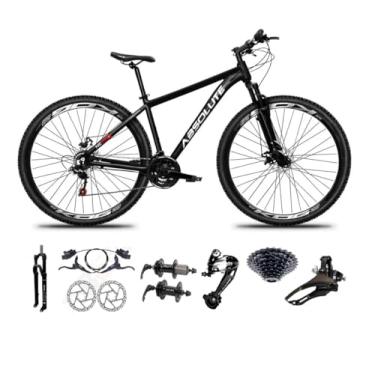 Imagem de Bicicleta Aro 29 Absolute Nero 5 Cabos Internos 27v K7 Freios Hidráulicos Kit 3x9 Suspensão com Trava (Preto, 15)