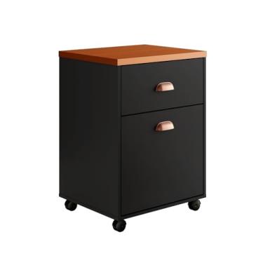 Imagem de Organizador Gaveteiro Escritório Faria Lima para Pastas Suspensas com Rodízios (Preto-Nature)